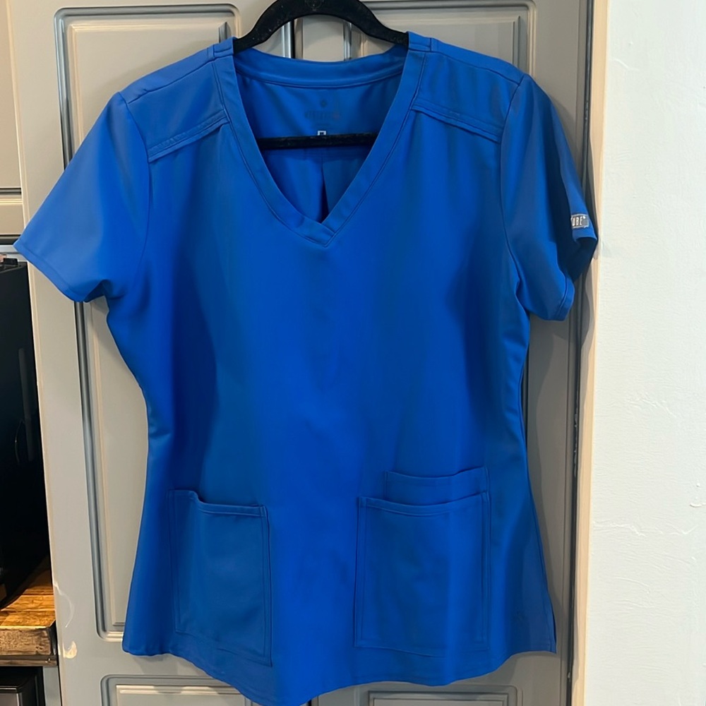 Med couture scrub top in royal blue
